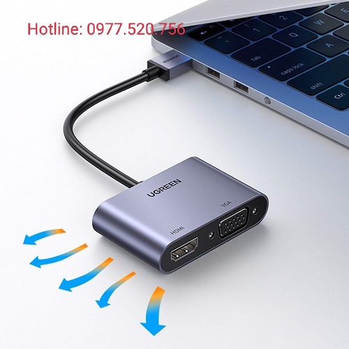 Bộ chuyển đổi USB 3.0 ra HDMI và VGA Ugreen 20518